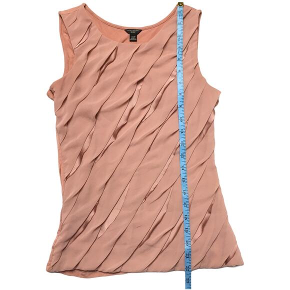 Ann Taylor Tank Top Ruffle Layer Sleeveless Shell XSP Women's Petite Career Top - Picture 5 of 7
